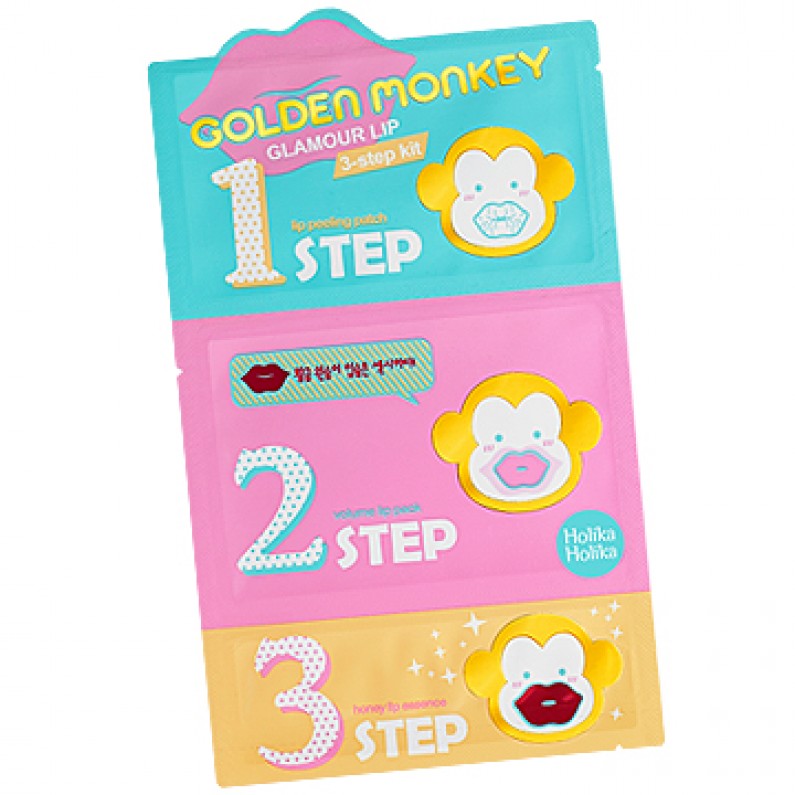Golden Monkey Glamour Lip 3-Step Kit [2-pcs]